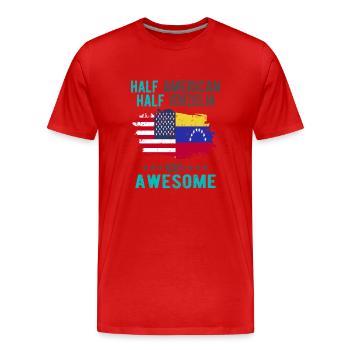 Half American Half Venezuelan - Men's Premium Organic T-Shirt - red - Front - Damien (186cm)