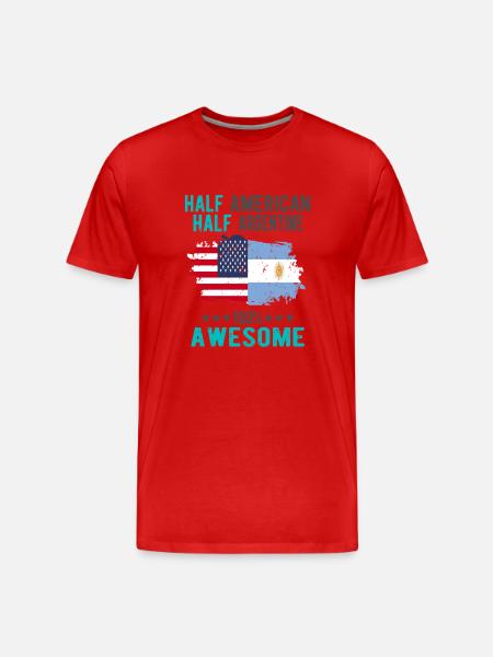 Half American Half Argentine - Men's Premium Organic T-Shirt - red