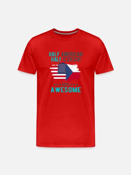 Halb Amerikaner Halb Tscheche - Männer Premium Bio T-Shirt - Rot