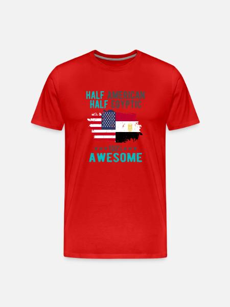 Half American Half Egyptian - Men's Premium Organic T-Shirt - red