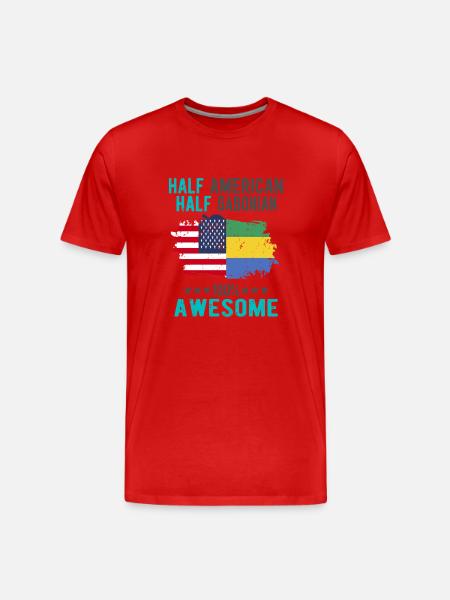 Half American Half Gabonese - Men's Premium Organic T-Shirt - red