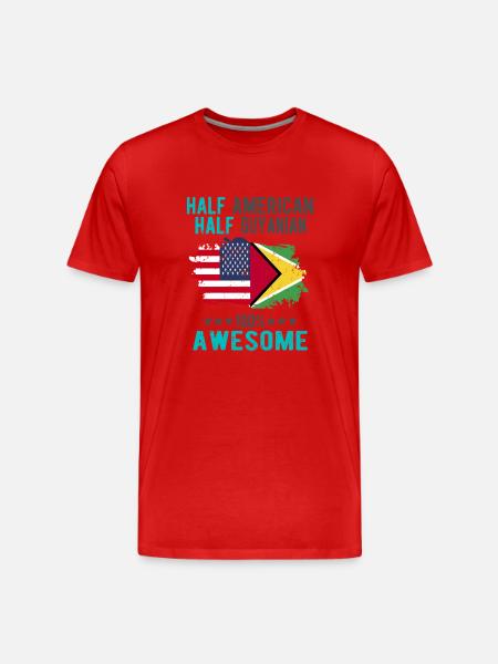 Half American Half Guyanese - Men's Premium Organic T-Shirt - red