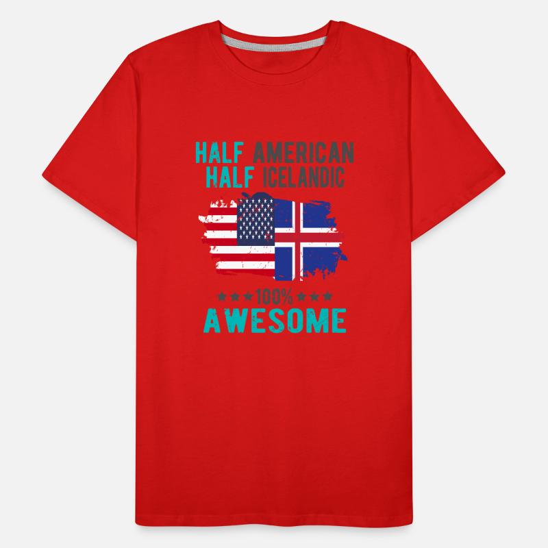 Halb Amerikaner Halb Isländer Männer Premium Bio T-Shirt