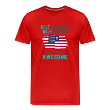 Halb Amerikaner Halb Libyer - Männer Premium Bio T-Shirt - Rot - Vorne - Damien (186cm)