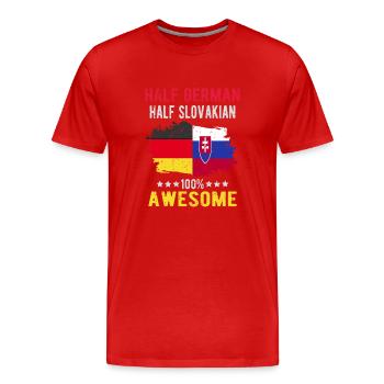 Moitié allemand moitié slovaque - T-shirt bio Premium Homme - rouge - Devant - Damien (186cm)
