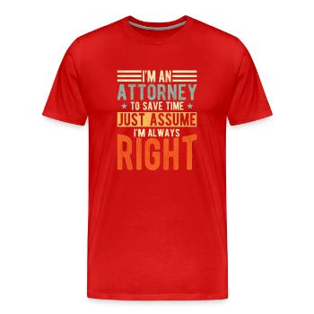 Lawyer - Men's Premium Organic T-Shirt - red - Front - Damien (186cm)