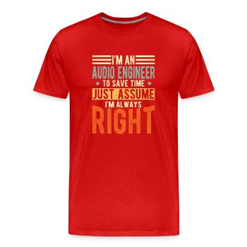 Ingénieur du son - T-shirt bio Premium Homme - rouge - Devant - Damien (186cm)