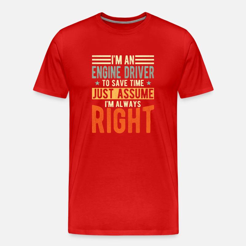 Lokomotivführer - Männer Premium Bio T-Shirt - Rot