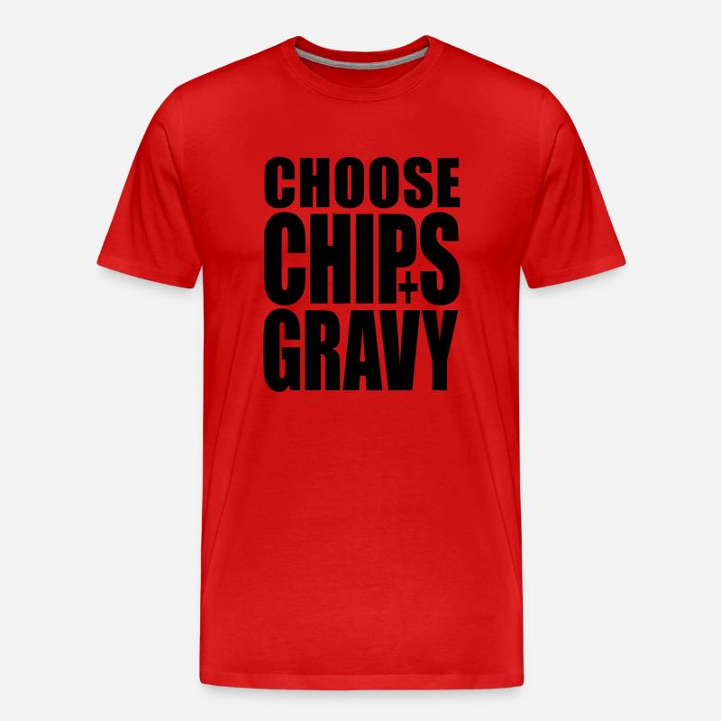 WÄHLEN CHIPS+GRAVY (Leben wählen) - Männer Premium Bio T-Shirt - Rot