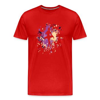 Éclaboussure de couleur de ballerine de danse - T-shirt bio Premium Homme - rouge - Devant - Damien (186cm)