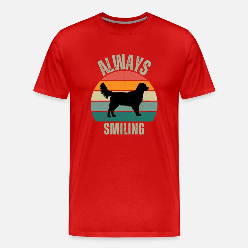 IMMER LÄCHELND - Männer Premium Bio T-Shirt - Rot
