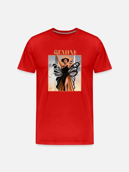 Gemini - Männer Premium Bio T-Shirt - Rot