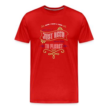 Space Ship Physics Birthday Present Astrology - Men's Premium Organic T-Shirt - red - Front - Damien (186cm)