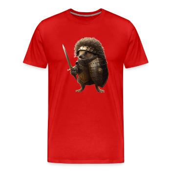 Igel der Welt, schützt euch durch eine Rüstung - Männer Premium Bio T-Shirt - Rot - Vorne - Damien (186cm)