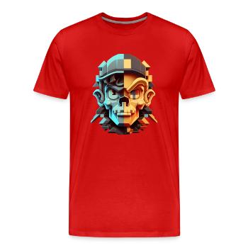 Dude 8bit Pixelart - T-shirt bio Premium Homme - rouge - Devant - Damien (186cm)