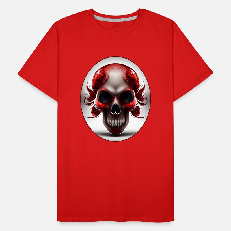 Darkside Design - Schädel Kunst 3 Männer Premium Bio T-Shirt