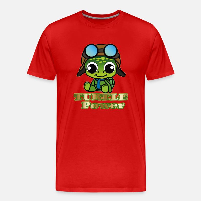 Turtle Power - Männer Premium Bio T-Shirt - Rot