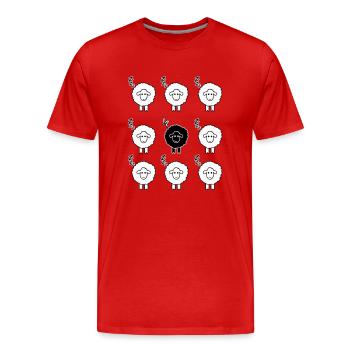 Black sheep - Men's Premium Organic T-Shirt - red - Front - Damien (186cm)
