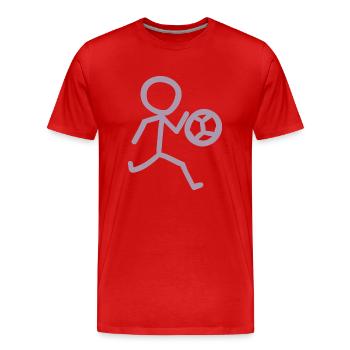 Footballer Minimalist - Men's Premium Organic T-Shirt - red - Front - Damien (186cm)
