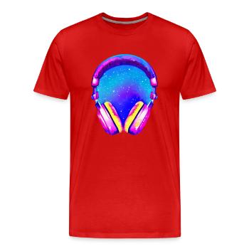 Kopfhörer Sänger Gamer Musik hören Gesang Musiker - Männer Premium Bio T-Shirt - Rot - Vorne - Damien (186cm)