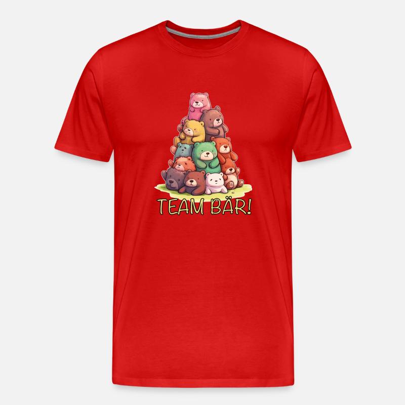 Team Bär Teddybär - Männer Premium Bio T-Shirt - Rot
