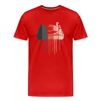 Tourne-disque vintage avec un look minimal - T-shirt bio Premium Homme - rouge - Devant - Damien (186cm)