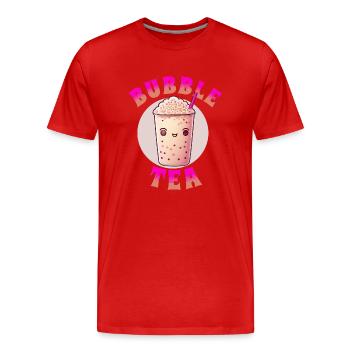 Bubble tea lover - Men's Premium Organic T-Shirt - red - Front - Damien (186cm)
