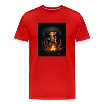 Camping Kind - Männer Premium Bio T-Shirt - Rot - Vorne - Damien (186cm)