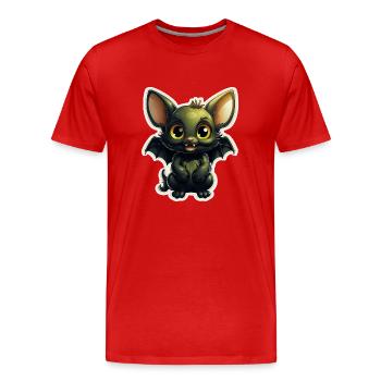 Chauve-souris Halloween I Cartoon Mignonne chauve-souris - T-shirt bio Premium Homme - rouge - Devant - Damien (186cm)