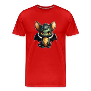 Chauve-souris Halloween I Cartoon Mignonne chauve-souris - T-shirt bio Premium Homme - rouge - Devant - Damien (186cm)