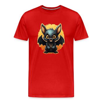 Chauve-souris Halloween I Cartoon Mignonne chauve-souris - T-shirt bio Premium Homme - rouge - Devant - Damien (186cm)