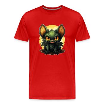 Chauve-souris Halloween I Cartoon Mignonne chauve-souris - T-shirt bio Premium Homme - rouge - Devant - Damien (186cm)