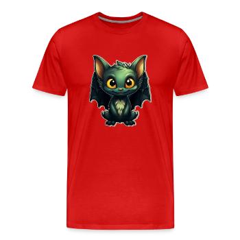 Chauve-souris Halloween I Cartoon Mignonne chauve-souris - T-shirt bio Premium Homme - rouge - Devant - Damien (186cm)