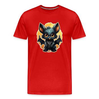 Chauve-souris Halloween I Cartoon Mignonne chauve-souris - T-shirt bio Premium Homme - rouge - Devant - Damien (186cm)