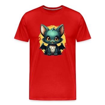 Chauve-souris Halloween I Cartoon Mignonne chauve-souris - T-shirt bio Premium Homme - rouge - Devant - Damien (186cm)