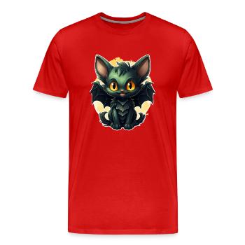 Chauve-souris Halloween I Cartoon Mignonne chauve-souris - T-shirt bio Premium Homme - rouge - Devant - Damien (186cm)