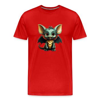Chauve-souris Halloween I Cartoon Mignonne chauve-souris - T-shirt bio Premium Homme - rouge - Devant - Damien (186cm)