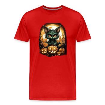Chauve-souris Halloween I Cartoon Mignonne chauve-souris - T-shirt bio Premium Homme - rouge - Devant - Damien (186cm)