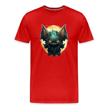 Chauve-souris Halloween I Cartoon Mignonne chauve-souris - T-shirt bio Premium Homme - rouge - Devant - Damien (186cm)