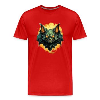 Chauve-souris Halloween I Cartoon Mignonne chauve-souris - T-shirt bio Premium Homme - rouge - Devant - Damien (186cm)