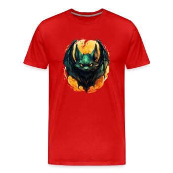 Chauve-souris Halloween I Cartoon Mignonne chauve-souris - T-shirt bio Premium Homme - rouge - Devant - Damien (186cm)
