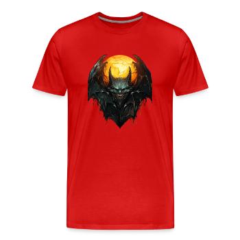 Chauve-souris Halloween I Cartoon Mignonne chauve-souris - T-shirt bio Premium Homme - rouge - Devant - Damien (186cm)