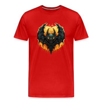 Chauve-souris Halloween I Cartoon Mignonne chauve-souris - T-shirt bio Premium Homme - rouge - Devant - Damien (186cm)