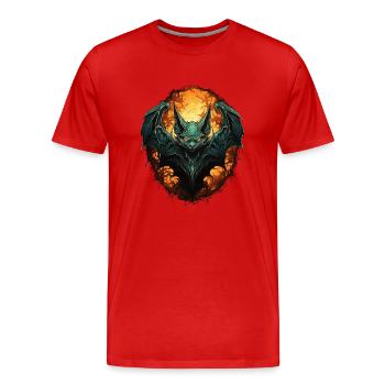 Chauve-souris Halloween I Cartoon Mignonne chauve-souris - T-shirt bio Premium Homme - rouge - Devant - Damien (186cm)
