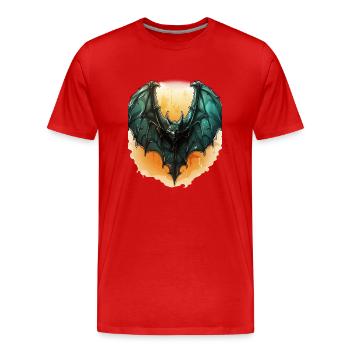 Chauve-souris Halloween I Cartoon Mignonne chauve-souris - T-shirt bio Premium Homme - rouge - Devant - Damien (186cm)