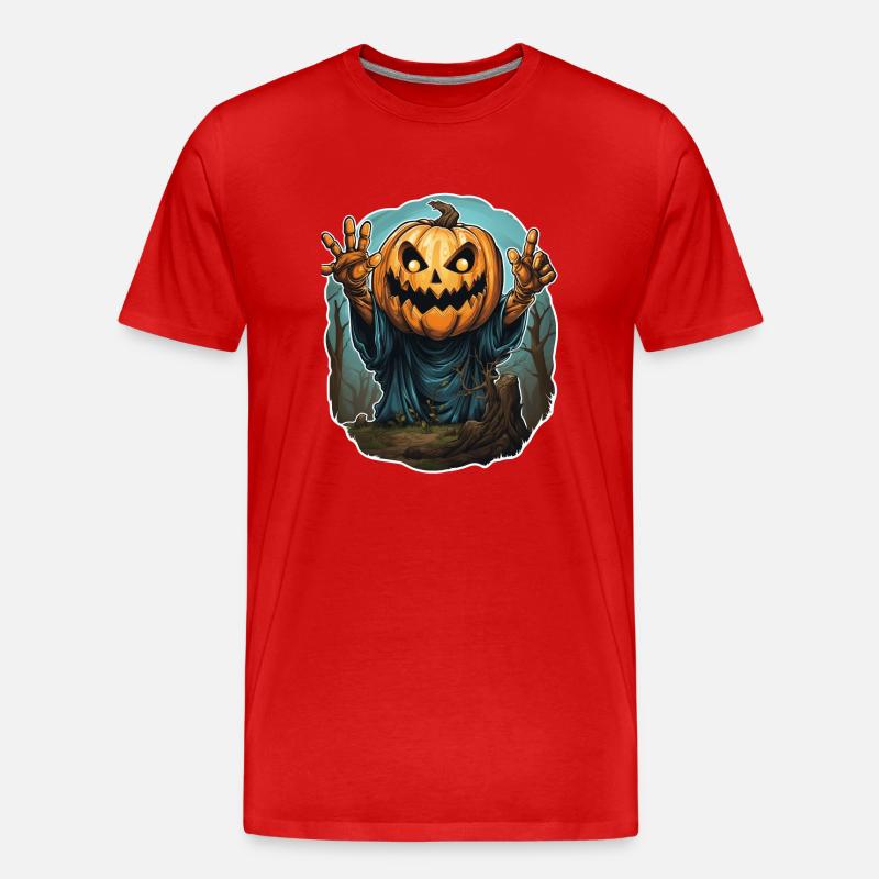 Halloween Emerging Hands Spooky Pumpkin - Männer Premium Bio T-Shirt - Rot