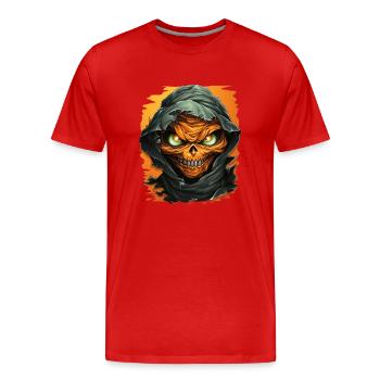 Halloween Spooky Cartoon Mummy - Männer Premium Bio T-Shirt - Rot - Vorne - Damien (186cm)