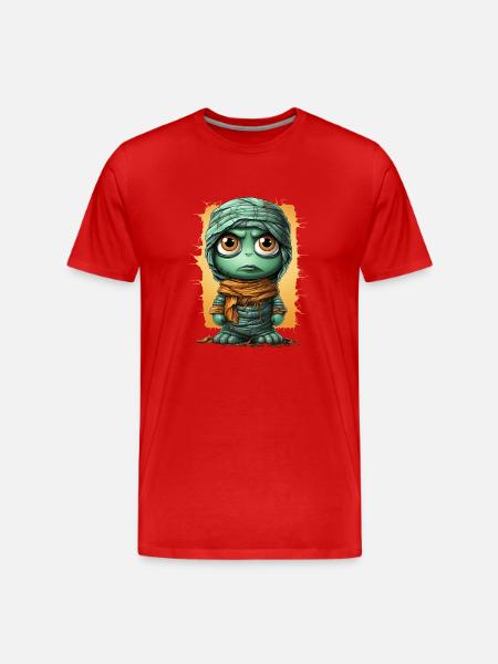 Halloween Spooky Cartoon Mummy - Men's Premium Organic T-Shirt - red