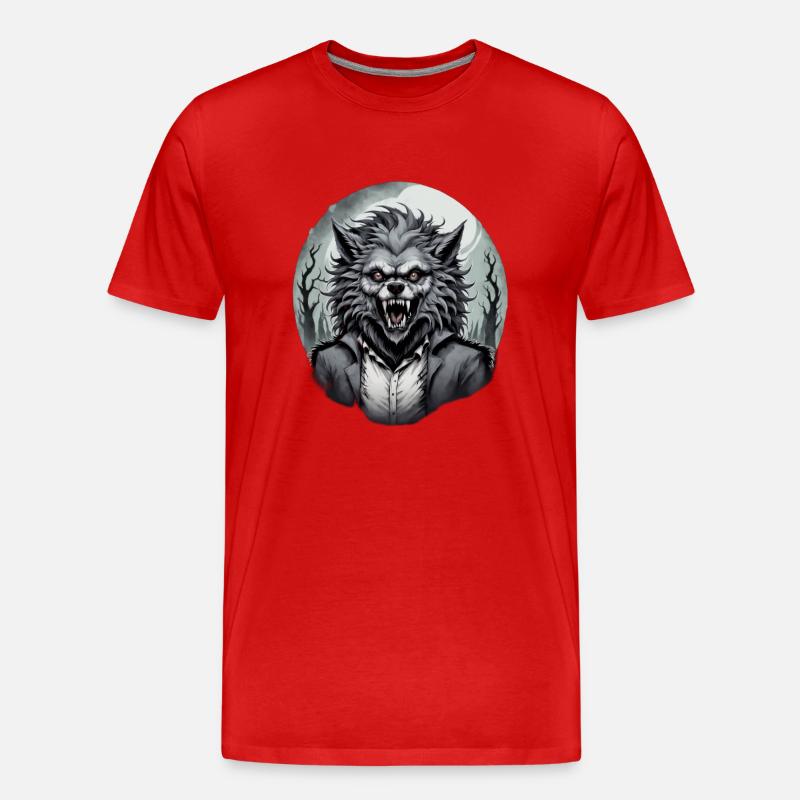 WERWOLF im Kostüm 3 - Männer Premium Bio T-Shirt - Rot