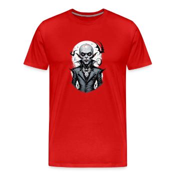 un vampire souriant 7 - T-shirt bio Premium Homme - rouge - Devant - Damien (186cm)